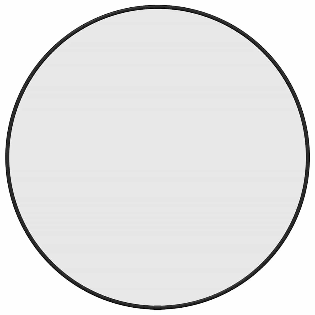 vidaXL Wall Mirror Black Ø 50 cm Round