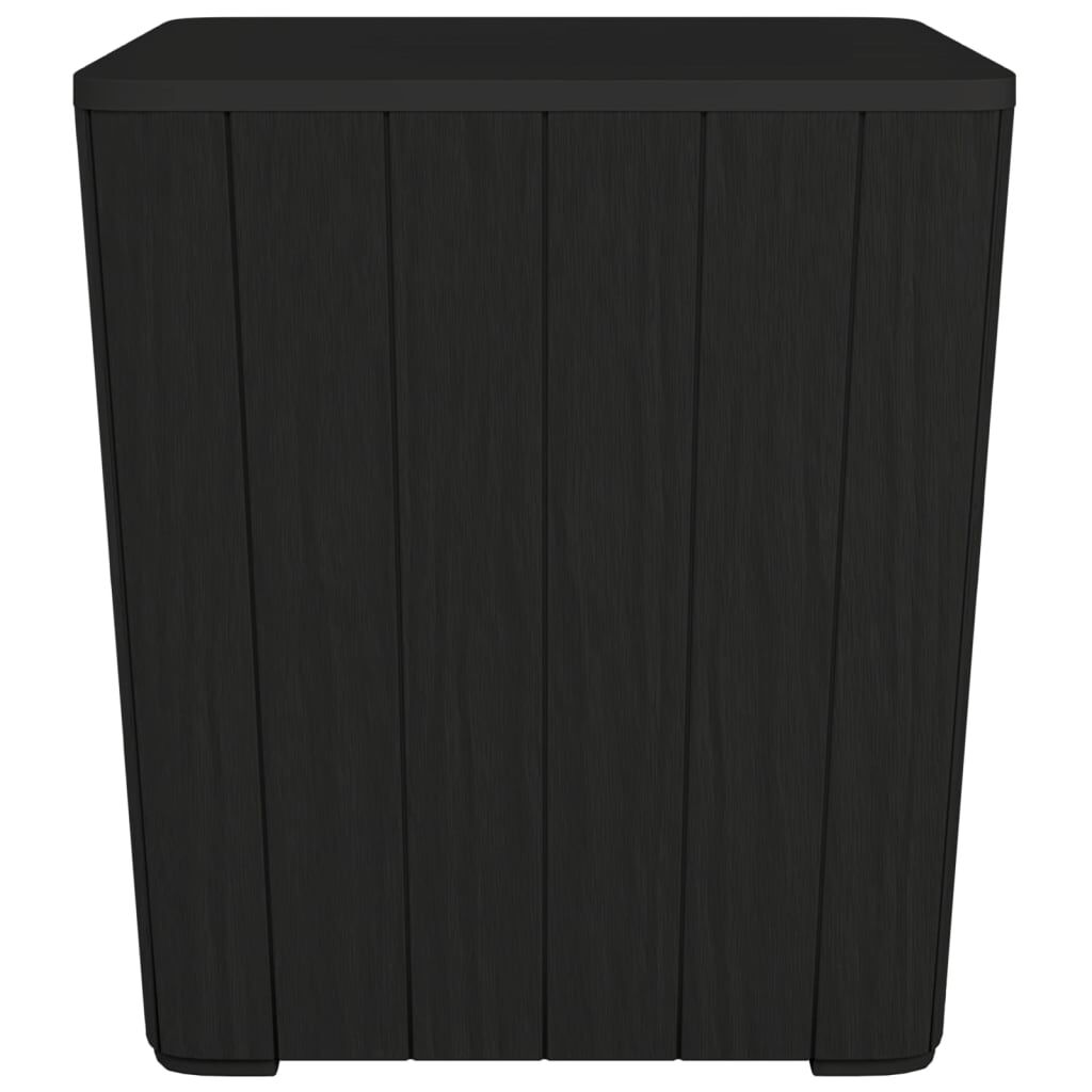 vidaXL Garden Table with Removable Lid Black Polypropylene