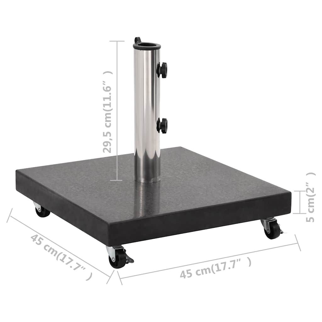vidaXL Parasol Base Granite 30 kg Square Black