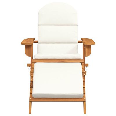 vidaXL Adirondack Garden Chair with Footrest Solid Wood Acacia, brown and cream vidaXL Adirondack Garden Chair with Footrest Solid Wood Acacia