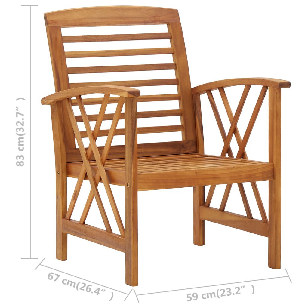 vidaXL 4 Piece Garden Lounge Set Solid Acacia Wood