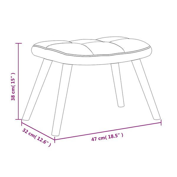 vidaXL Rocking Chair with a Stool Dark Grey Velvet