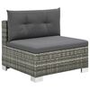 vidaXL 10 Piece Garden Lounge Set with Cushions Poly Rattan Grey
