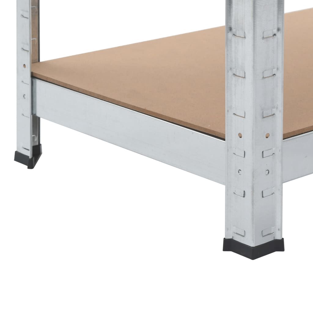 vidaXL Storage Shelves 2 pcs Silver 80x40x160 cm Steel and MDF