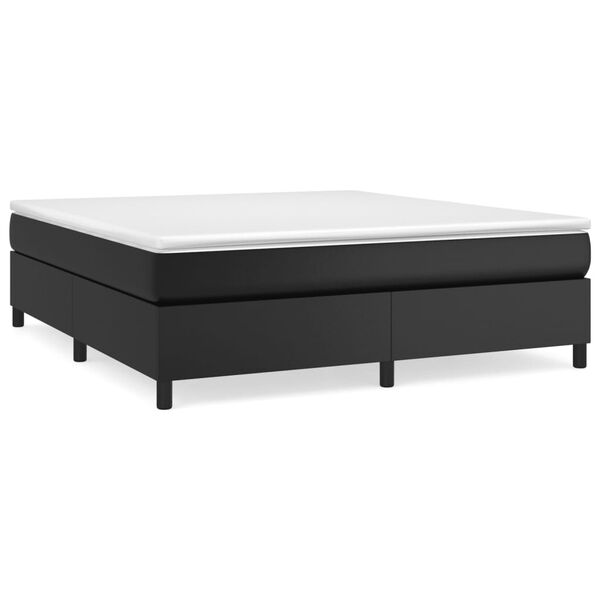 vidaXL Bed Frame without Mattress Black 180x200 cm Super King Faux Leather