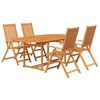 vidaXL 5 Piece Garden Dining Set Solid Acacia Wood 150-200 cm
