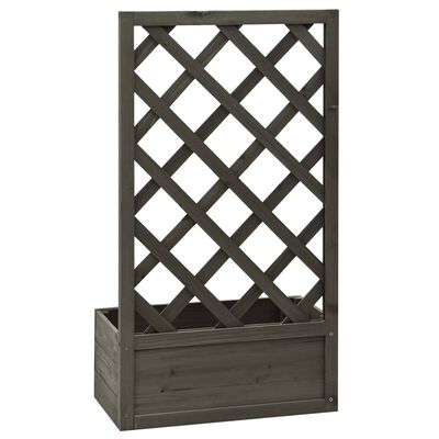 vidaXL Garden Trellis Planter Grey 50x25x90 cm Solid Firwood, grey vidaXL Garden Trellis Planter Grey 50x25x90 cm Solid Firwood