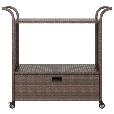 vidaXL Bar Cart with Drawer Brown 100x45x97 cm Poly Rattan, brown vidaXL Bar Cart with Drawer Brown 100x45x97 cm Poly Rattan