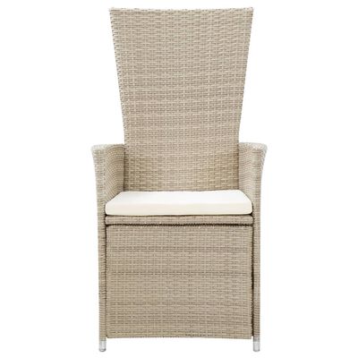vidaXL 9 Piece Garden Dining Set with Cushions Beige, beige vidaXL 9 Piece Garden Dining Set with Cushions Beige