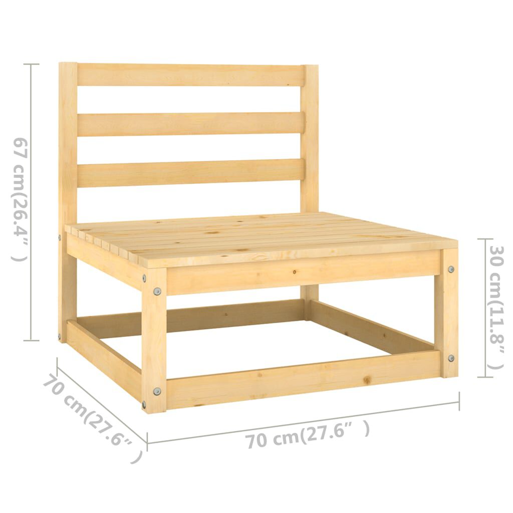 vidaXL 3 Piece Garden Lounge Set with Cushions Solid Pinewood