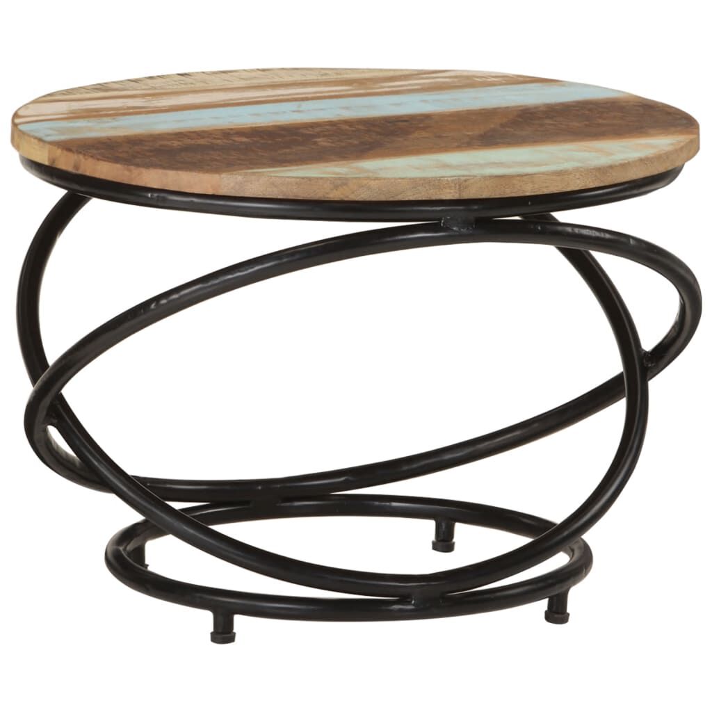 vidaXL Coffee Table Ø 55x40 cm Solid Wood Reclaimed