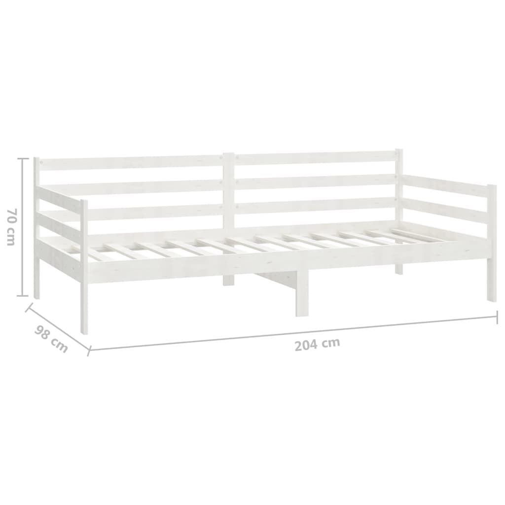 vidaXL Day Bed without Mattress White Solid Wood Pine 90x200cm