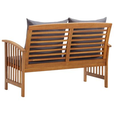 vidaXL Garden Bench with Cushions 119 cm Solid Acacia Wood,  vidaXL Garden Bench with Cushions 119 cm Solid Acacia Wood