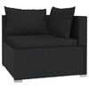 vidaXL 11 Piece Garden Lounge Set with Cushions Poly Rattan Black