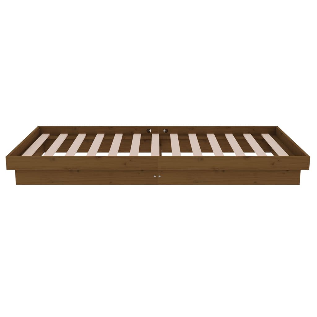 vidaXL Bed Frame without Mattress Honey Brown Solid Wood Small Single