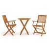 vidaXL 3 Piece Folding Garden Dining Set Solid Acacia Wood