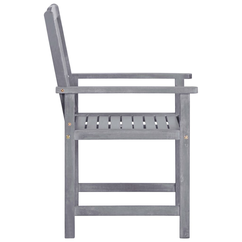vidaXL 7 Piece Outdoor Dining Set Grey Solid Acacia Wood