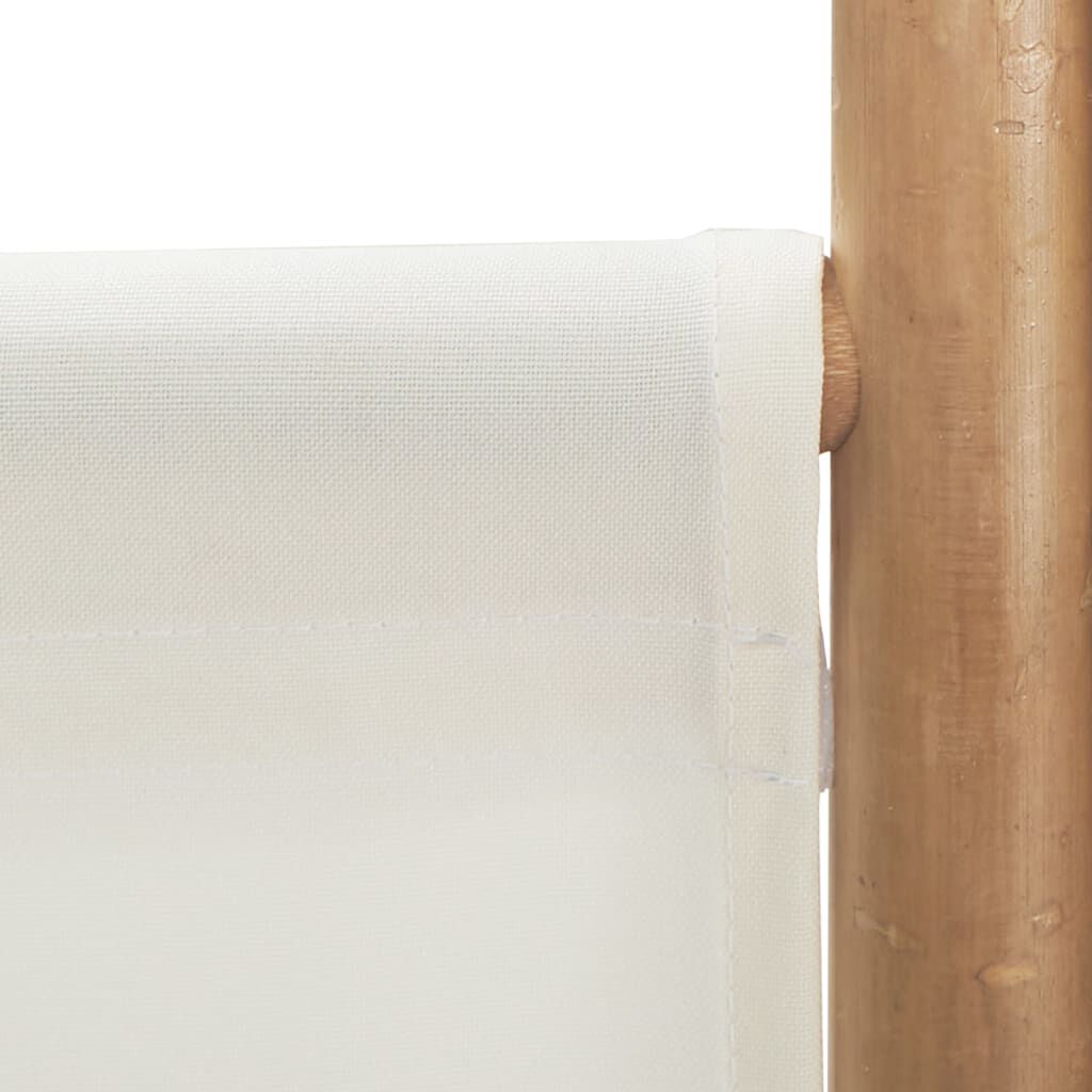 vidaXL Folding 5-Panel Room Divider 200 cm Bamboo and Canvas