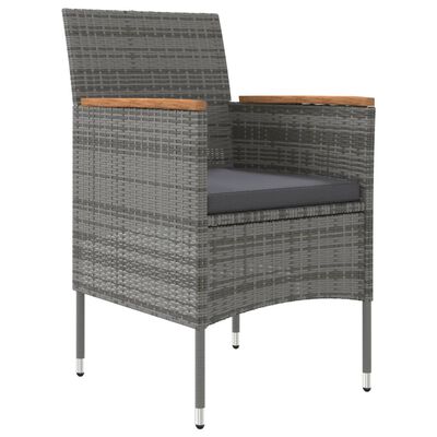 vidaXL 9 Piece Garden Dining Set with Cushions Grey and Black, grey and black vidaXL 9 Piece Garden Dining Set with Cushions Grey and Black