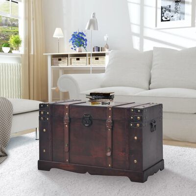 vidaXL Vintage Treasure Chest Wood 66x38x40 cm,  vidaXL Vintage Treasure Chest Wood 66x38x40 cm