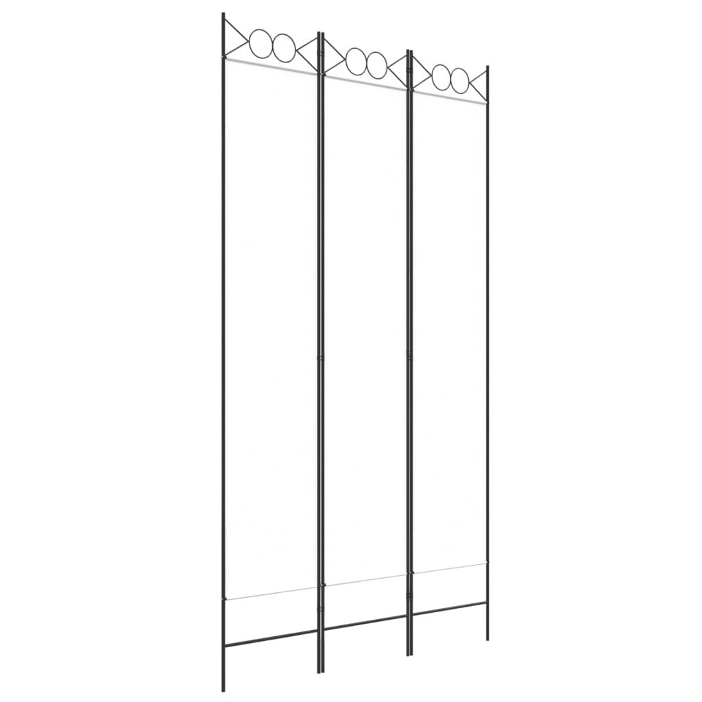 vidaXL 3-Panel Room Divider White 120x220 cm Fabric