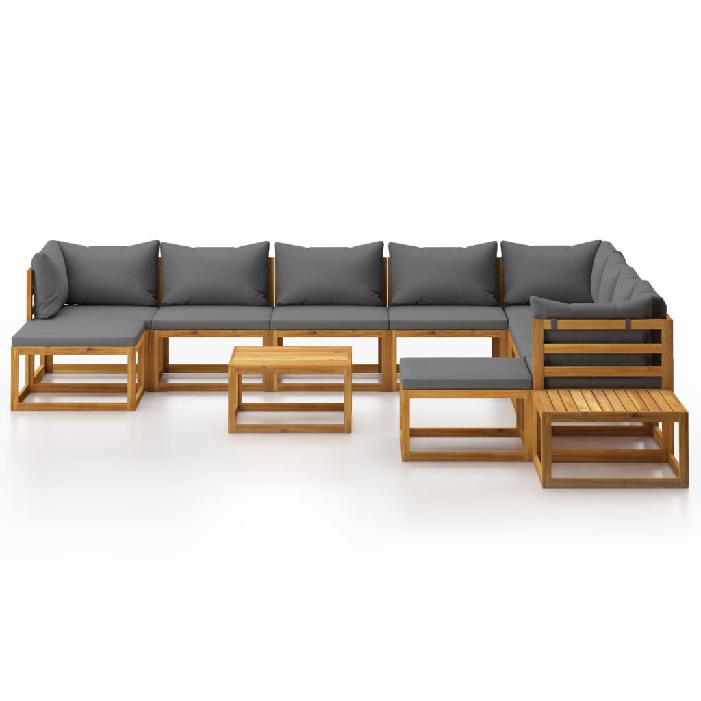 vidaXL 12 Piece Garden Lounge Set with Cushion Solid Acacia Wood