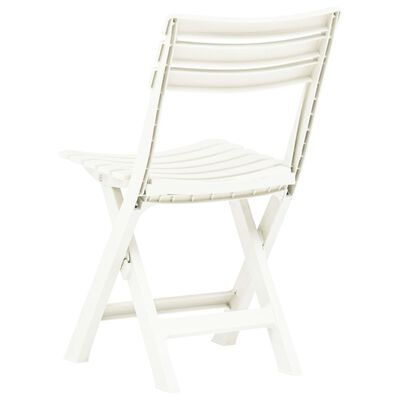 vidaXL Folding Garden Chairs 2 pcs Plastic White, white vidaXL Folding Garden Chairs 2 pcs Plastic White