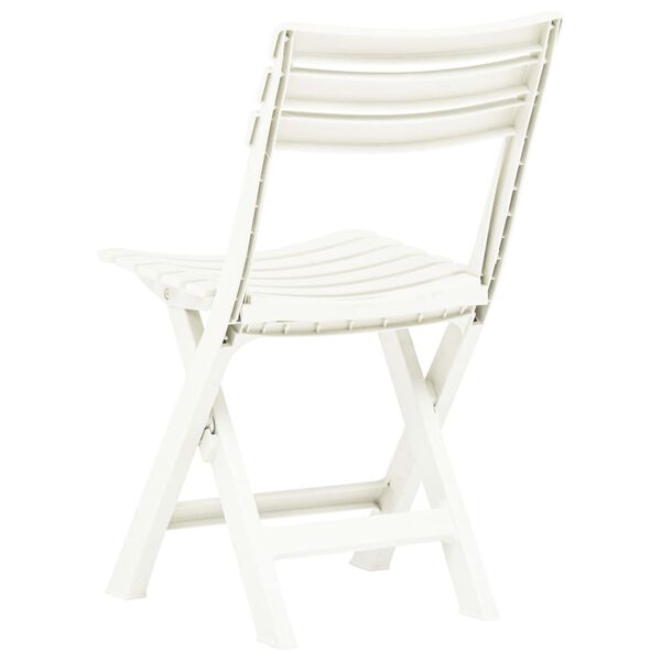 vidaXL Folding Garden Chairs 2 pcs Plastic White