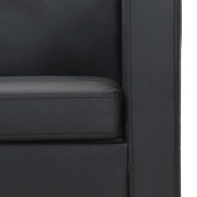 vidaXL Sofa 2-Seater Artificial Leather Black, black vidaXL Sofa 2-Seater Artificial Leather Black