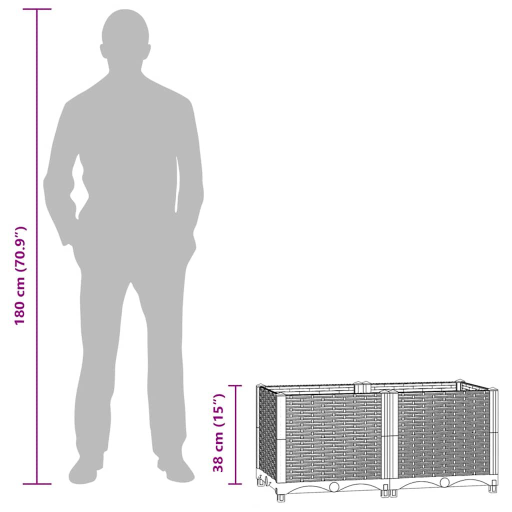 vidaXL Raised Bed 80x40x38 cm Polypropylene, blue grey vidaXL Raised Bed 80x40x38 cm Polypropylene