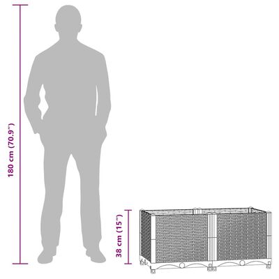 vidaXL Raised Bed 80x40x38 cm Polypropylene, blue grey vidaXL Raised Bed 80x40x38 cm Polypropylene