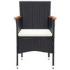 vidaXL 9 Piece Garden Dining Set with Cushions Poly Rattan Black