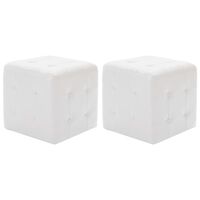 vidaXL Pouffe 2 pcs White 30x30x30 cm Faux Leather