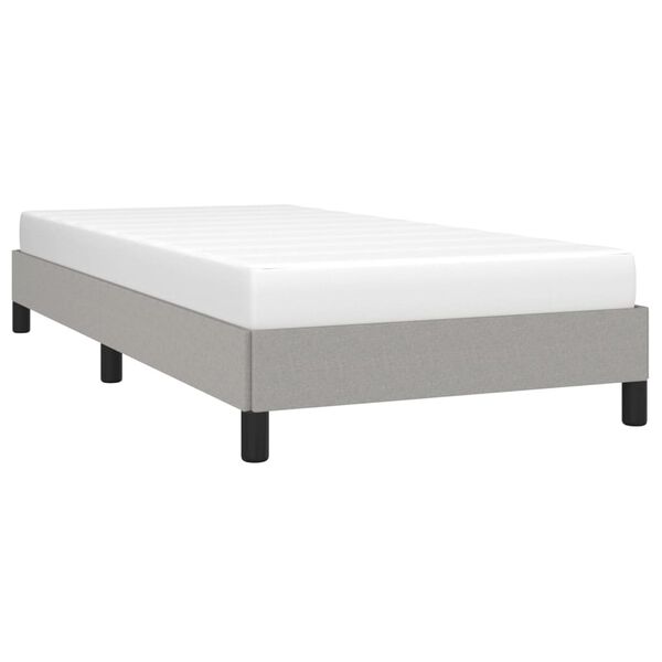 vidaXL Bed Frame without Mattress Light Grey 92x187 cm Single Fabric