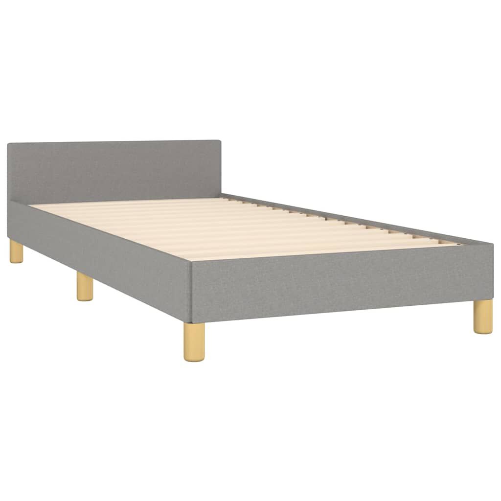 vidaXL Bed Frame without Mattress Light Grey 92x187 cm Single Fabric