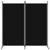 vidaXL 2-Panel Room Divider Black 175x180 cm Fabric