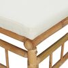vidaXL Garden Footstool with Cream White Cushion Bamboo