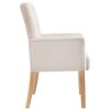 vidaXL Dining Chair with Armrests Beige Fabric