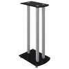 vidaXL Speaker Stands 2pcs Black&Silver Tempered Glass 3 Pillars Design