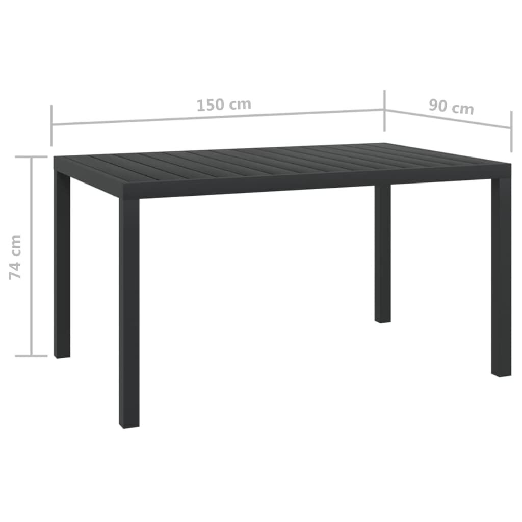 vidaXL 5 Piece Garden Dining Set with Cushions Poly Rattan Black