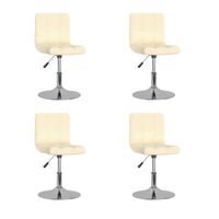 vidaXL Swivel Dining Chairs 4 pcs Cream Fabric, cream vidaXL Swivel Dining Chairs 4 pcs Cream Fabric