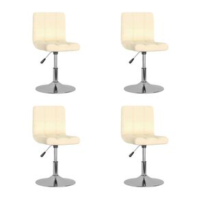vidaXL Swivel Dining Chairs 4 pcs Cream Fabric