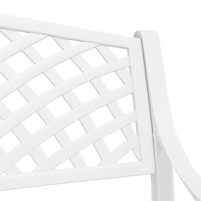 vidaXL Garden Bench 102 cm Cast Aluminium White, white vidaXL Garden Bench 102 cm Cast Aluminium White