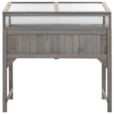 vidaXL Raised Bed with Greenhouse 110x54x120 cm Solid Fir Wood