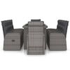 vidaXL 11 Piece Outdoor Dining Set with Cushions Poly Rattan Grey