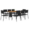 vidaXL 9 Piece Outdoor Dining Set Poly Rattan Black
