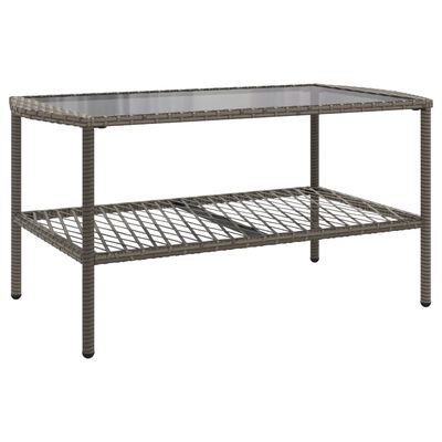 vidaXL 4 Piece Garden Sofa Set with Cushions Grey Poly Rattan, grey and dark grey vidaXL 4 Piece Garden Sofa Set with Cushions Grey Poly Rattan