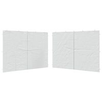 vidaXL Party Tent Sidewall 2 pcs with Zipper PE White, white vidaXL Party Tent Sidewall 2 pcs with Zipper PE White