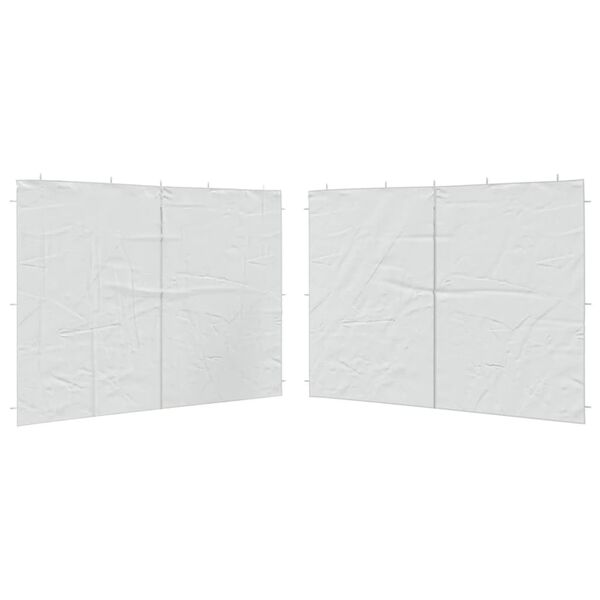 vidaXL Party Tent Sidewall 2 pcs with Zipper PE White