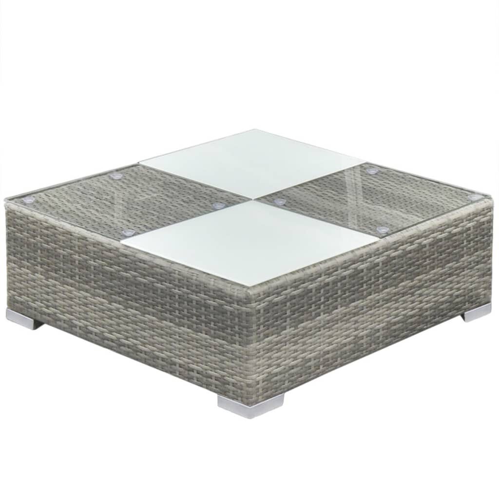 vidaXL 10 Piece Garden Lounge Set with Cushions Poly Rattan Grey